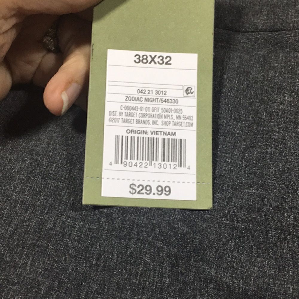 NWT gray 38x32L size XL Goodfellows pants zipper pockets elastic waistba… - Picture 6 of 11